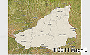 Shaded Relief 3D Map of Lunda Sul, satellite outside