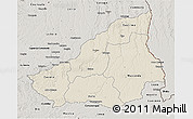Shaded Relief 3D Map of Lunda Sul, semi-desaturated