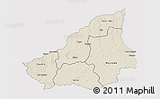 Shaded Relief 3D Map of Lunda Sul, single color outside