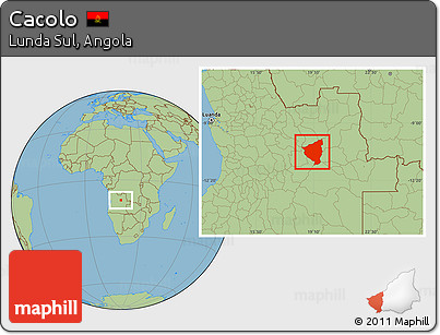 Savanna Style Location Map of Cacolo