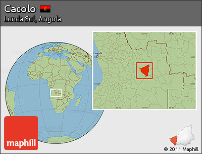 Savanna Style Location Map of Cacolo