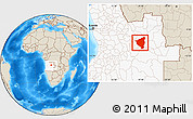 Shaded Relief Location Map of Cacolo, highlighted country