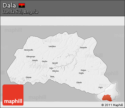 Gray 3D Map of Dala, single color outside