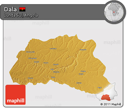 Physical 3D Map of Dala, cropped outside