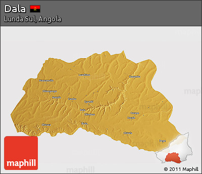 Physical 3D Map of Dala, cropped outside
