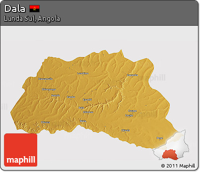 Physical 3D Map of Dala, cropped outside
