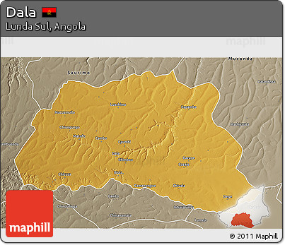 Physical 3D Map of Dala, semi-desaturated