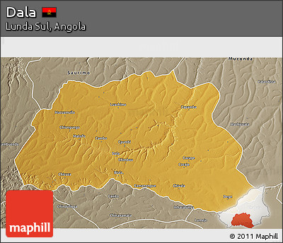 Physical 3D Map of Dala, semi-desaturated