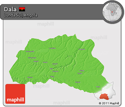 Political 3D Map of Dala, cropped outside