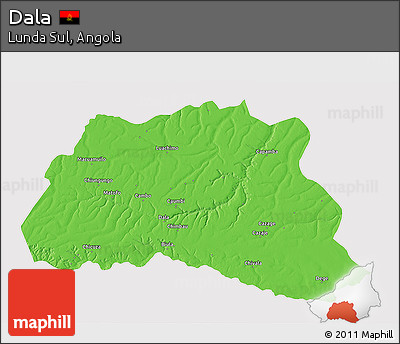 Political 3D Map of Dala, cropped outside