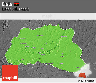 Political 3D Map of Dala, darken, desaturated