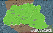 Political 3D Map of Dala, darken, semi-desaturated