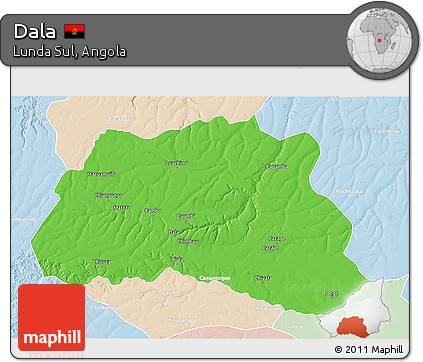 Political 3D Map of Dala, lighten
