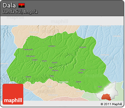 Political 3D Map of Dala, lighten
