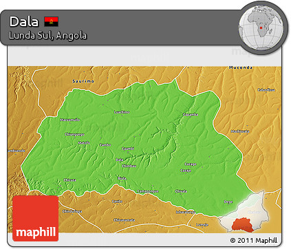 Political 3D Map of Dala, physical outside