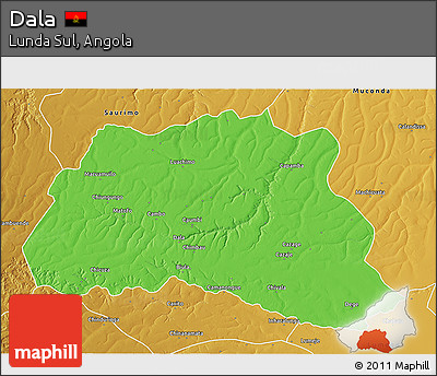 Political 3D Map of Dala, physical outside