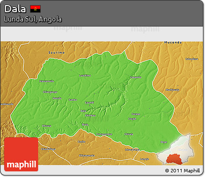 Political 3D Map of Dala, physical outside