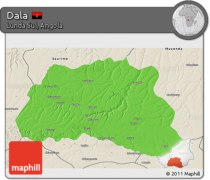 Political 3D Map of Dala, shaded relief outside