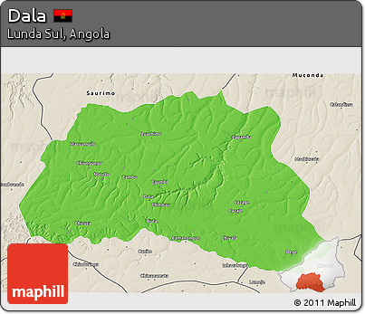Political 3D Map of Dala, shaded relief outside