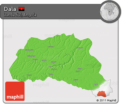 Political 3D Map of Dala, single color outside