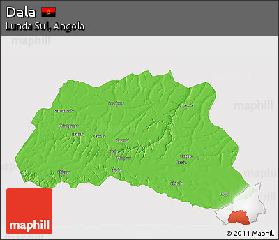 Political 3D Map of Dala, single color outside