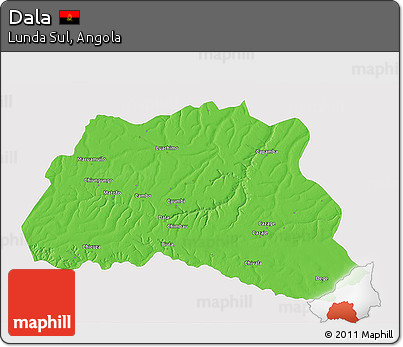 Political 3D Map of Dala, single color outside