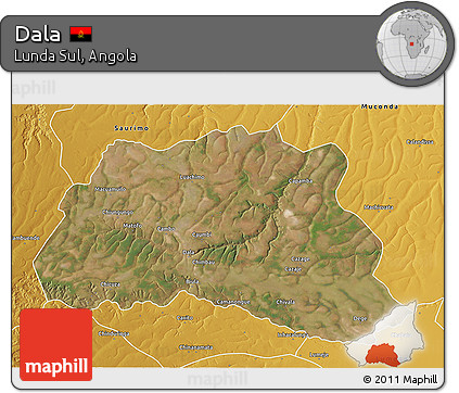 Satellite 3D Map of Dala, physical outside