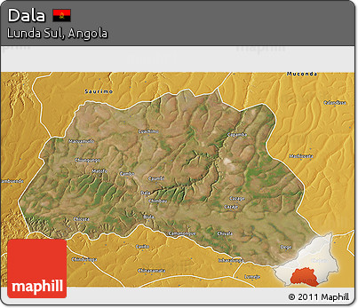 Satellite 3D Map of Dala, physical outside