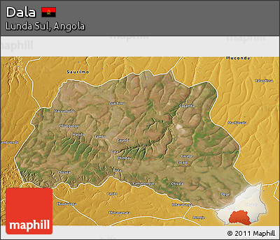 Satellite 3D Map of Dala, physical outside
