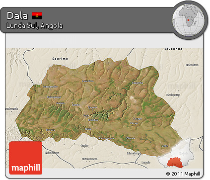 Satellite 3D Map of Dala, shaded relief outside