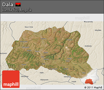 Satellite 3D Map of Dala, shaded relief outside