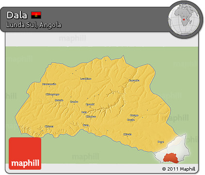 Savanna Style 3D Map of Dala, single color outside