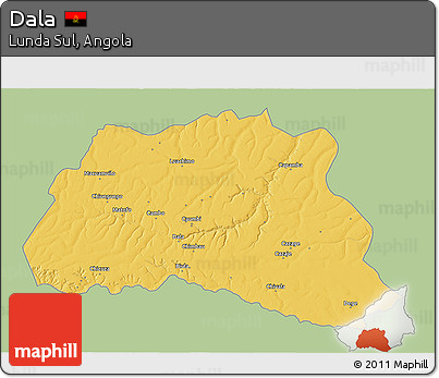 Savanna Style 3D Map of Dala, single color outside