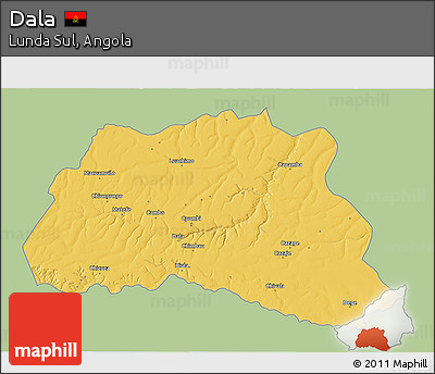 Savanna Style 3D Map of Dala, single color outside