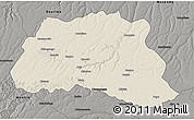 Shaded Relief 3D Map of Dala, darken, semi-desaturated