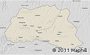 Shaded Relief 3D Map of Dala, desaturated