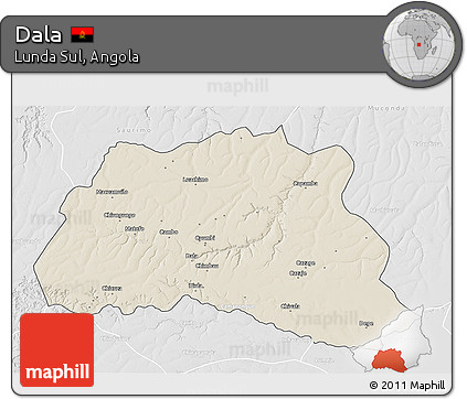 Shaded Relief 3D Map of Dala, lighten, desaturated