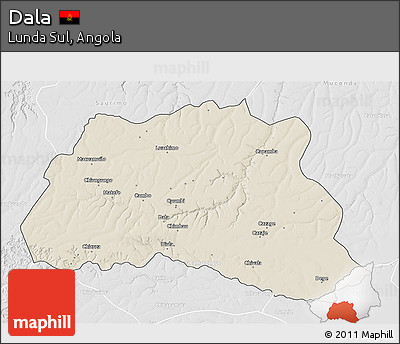 Shaded Relief 3D Map of Dala, lighten, desaturated