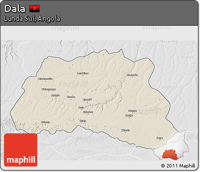 Shaded Relief 3D Map of Dala, lighten, desaturated