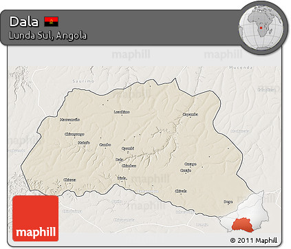 Shaded Relief 3D Map of Dala, lighten