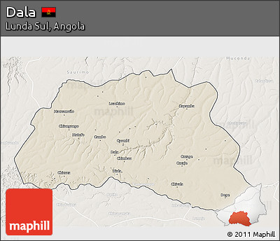 Shaded Relief 3D Map of Dala, lighten