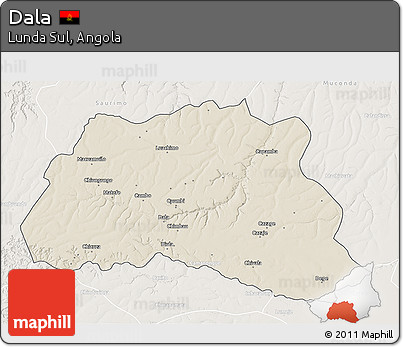 Shaded Relief 3D Map of Dala, lighten