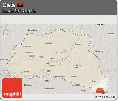 Shaded Relief 3D Map of Dala, semi-desaturated