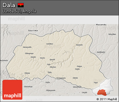 Shaded Relief 3D Map of Dala, semi-desaturated