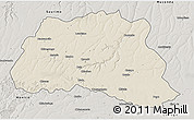 Shaded Relief 3D Map of Dala, semi-desaturated