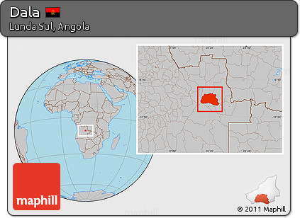 Gray Location Map of Dala