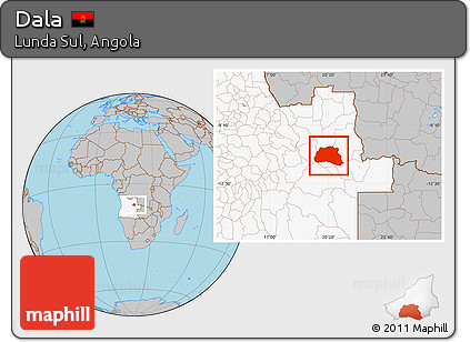 Gray Location Map of Dala, highlighted country