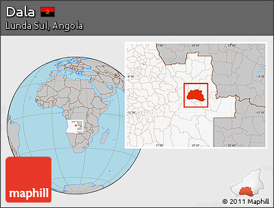 Gray Location Map of Dala, highlighted country