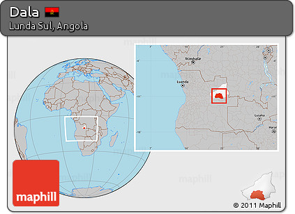 Gray Location Map of Dala, highlighted parent region, within the entire country
