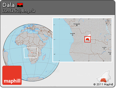 Gray Location Map of Dala, highlighted parent region, within the entire country